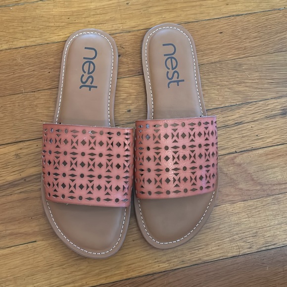 Brown Faux leather slides - Picture 3 of 4
